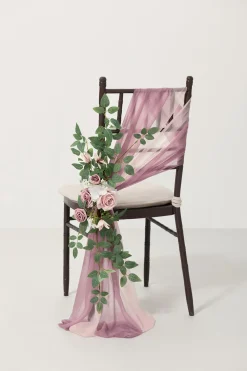 Wedding Aisle Chair Flower Decoration in Dusty Rose & Cream | Clearance