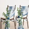 Wedding Aisle Chair Flower Decoration in Dusty Blue & Navy | Clearance