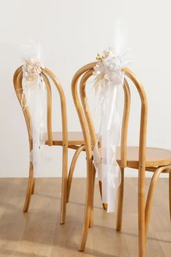 Wedding Aisle Decoration Pew Flowers in White & Beige | Clearance