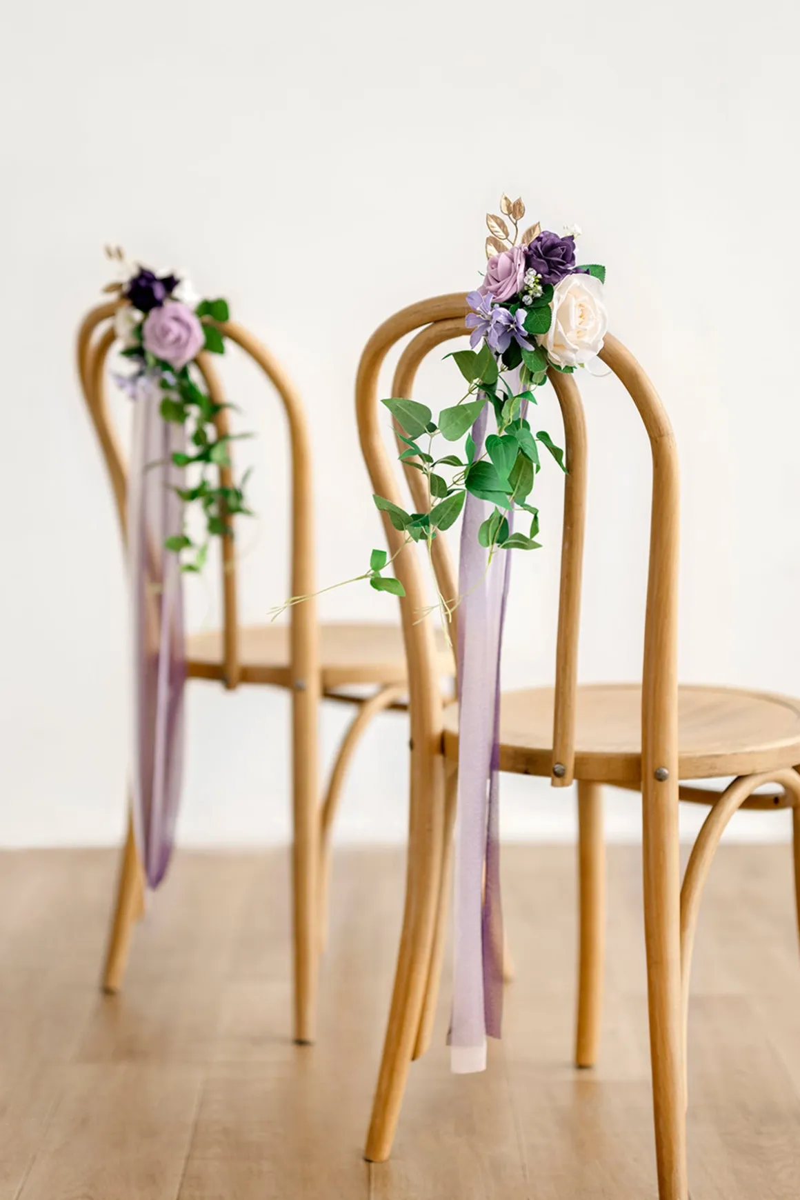 Wedding Aisle Decoration Pew Flowers in Lilac & Gold | Clearance