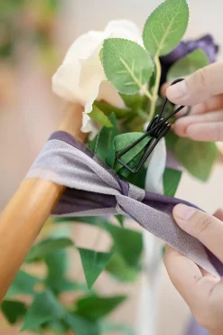 Wedding Aisle Decoration Pew Flowers in Lilac & Gold | Clearance