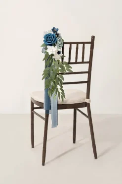 Wedding Aisle Decoration Pew Flowers in Dusty Blue