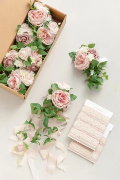 Wedding Aisle Decoration Pew Flowers in Dusty Rose & Cream | Clearance