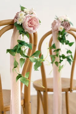 Wedding Aisle Decoration Pew Flowers in Dusty Rose & Cream | Clearance