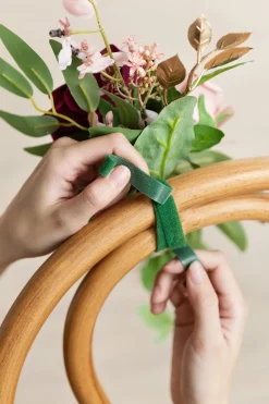 Wedding Aisle Decoration Pew Flowers in Romantic Marsala