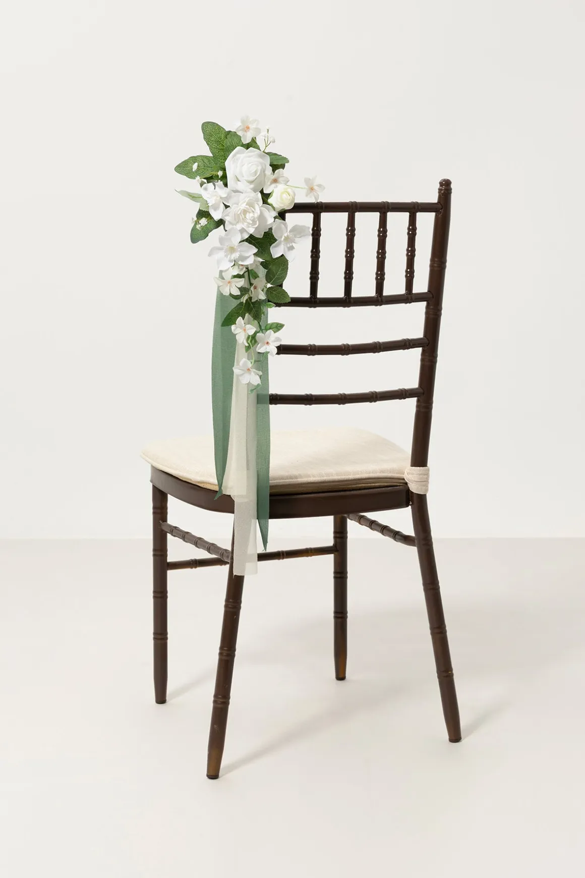 Wedding Aisle Decoration Pew Flowers in White & Sage
