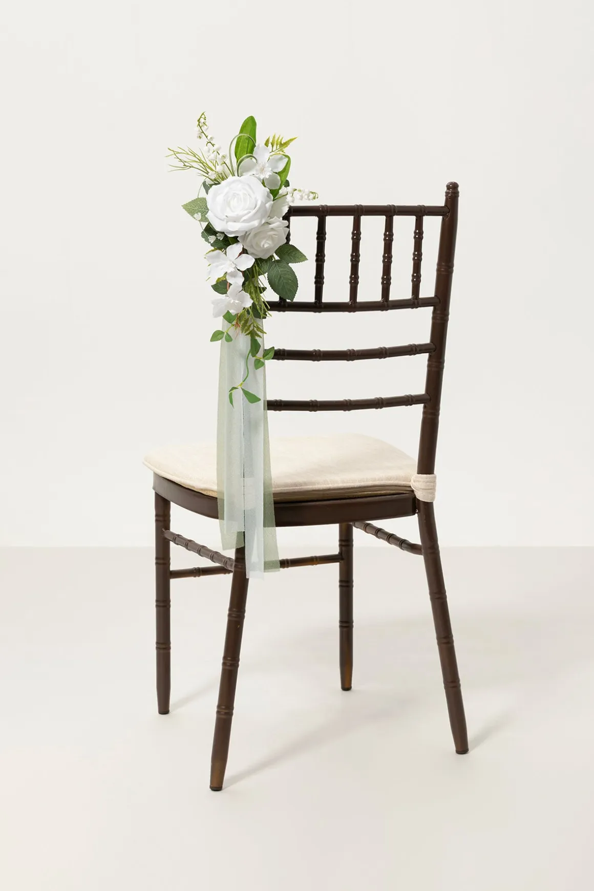 Wedding Aisle Decoration Pew Flowers in White & Sage
