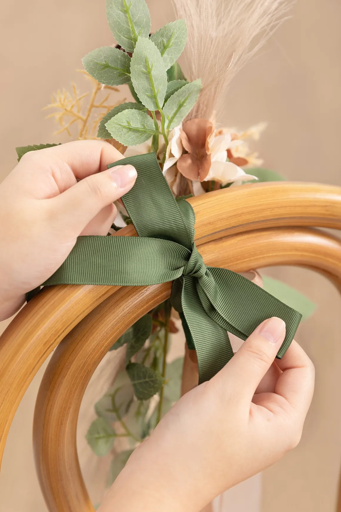Wedding Aisle Decoration Pew Flowers in Beige & Sage | Clearance