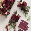Wedding Aisle Decoration Pew Flowers in Black Baccara & Burgundy (Set of 8) | Clearance