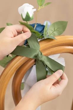 Wedding Aisle Decoration Pew Flowers in Dutch Blue & Powder Blue (Set of 8) | Clearance