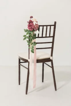 Wedding Aisle Decoration Pew Flowers in Dusty Rose & Mauve