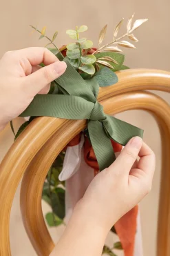 Wedding Aisle Decoration Pew Flowers in Burnt Orange & Cream | Clearance