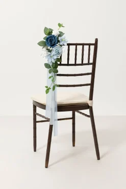Wedding Aisle Decoration Pew Flowers in Dutch Blue & Powder Blue (Set of 2) | Clearance