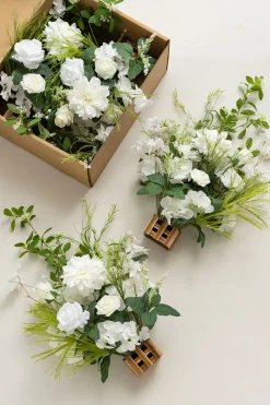 Wedding Aisle Runner Flower Arrangements in May Lily & Olive