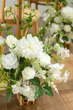 Wedding Aisle Runner Flower Arrangements in May Lily & Olive