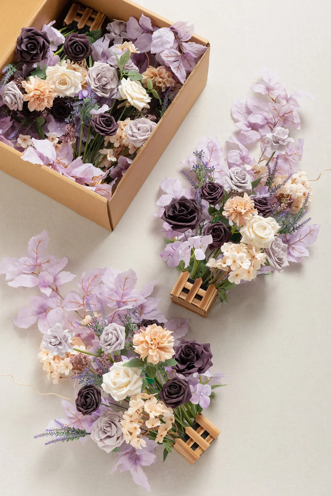 Wedding Aisle Runner Flower Arrangements in French Lavender & Plum | Clearance