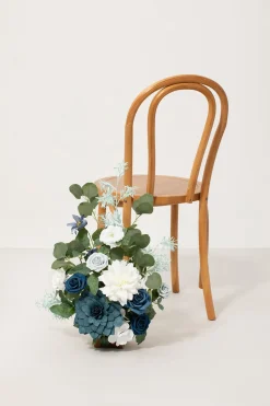 Wedding Aisle Runner Flower Arrangement in Dusty Blue & Navy