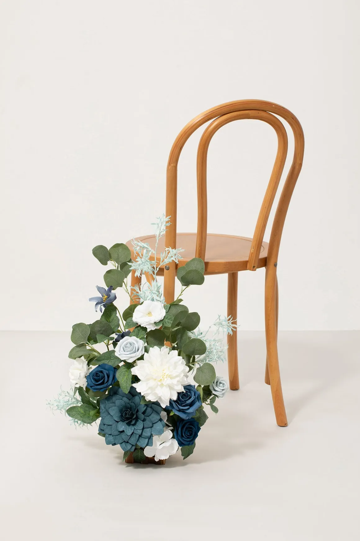 Wedding Aisle Runner Flower Arrangement in Dusty Blue & Navy