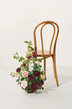Wedding Aisle Runner Flower Arrangement in Romantic Marsala | Clearance