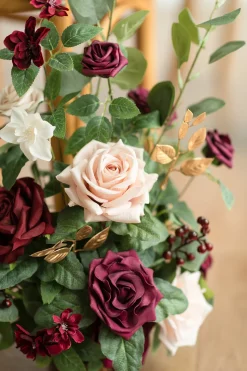 Wedding Aisle Runner Flower Arrangement in Romantic Marsala | Clearance