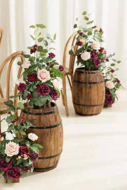 Wedding Aisle Runner Flower Arrangement in Romantic Marsala | Clearance