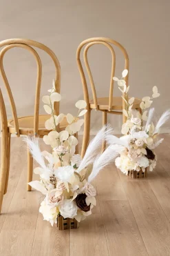 Wedding Aisle Runner Flower Arrangement in White & Beige | Clearance