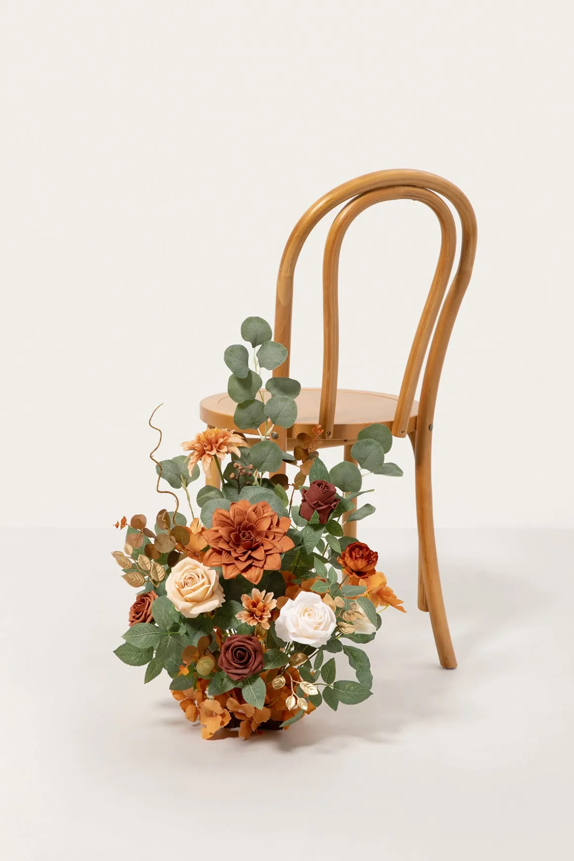 Wedding Aisle Runner Flower Arrangement in Caramel & Burnt Orange | Clearance