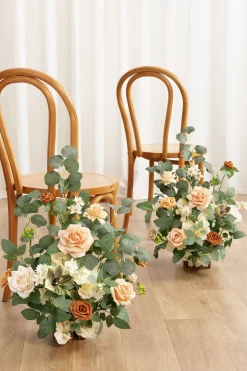 Wedding Aisle Runner Flower Arrangement in Apricot & Soft Peach | Clearance
