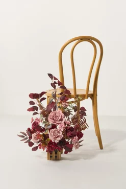 Wedding Aisle Runner Flower Arrangements in Burgundy & Dusty Rose | Clearance