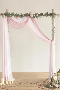 Wedding Arch Drapes in Gentle Blush