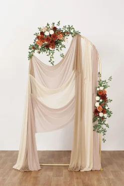 Wedding Arch Drapes in ream & Nude & Almond | Clearance