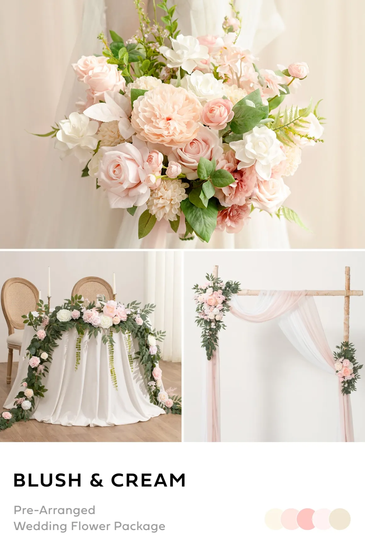 Wedding Flower Packages in Blush & Cream