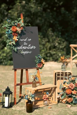 Wedding Flower Packages in Dark Teal & Burnt Orange
