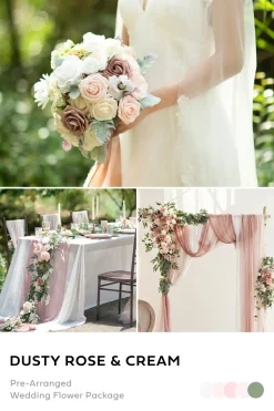Wedding Flower Packages in Dusty Rose & Cream