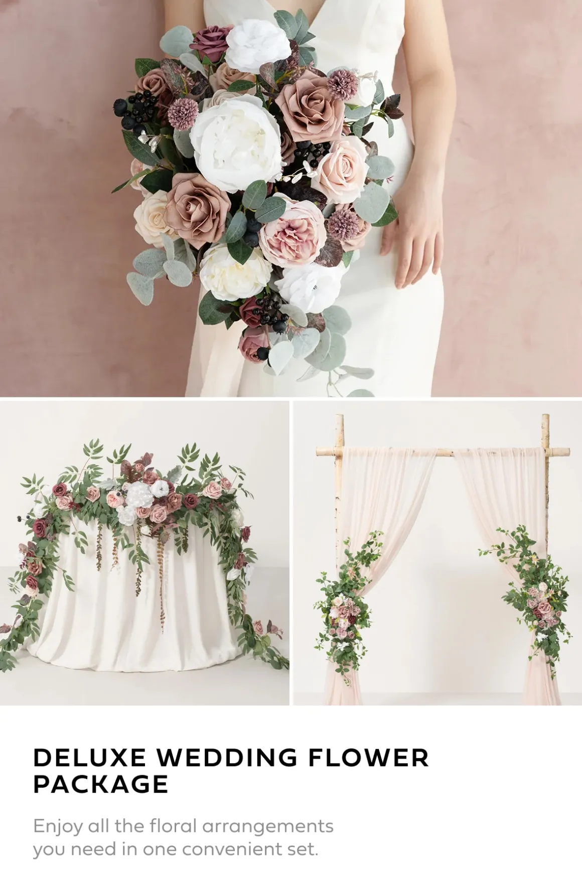 Wedding Flower Packages in Dusty Rose & Mauve