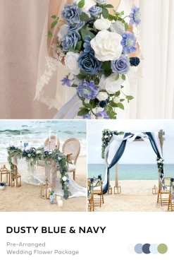 Wedding Flower Packages in Dusty Blue & Navy