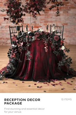 Wedding Flower Packages in Moody Burgundy & Black