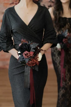 Wedding Flower Packages in Moody Burgundy & Black