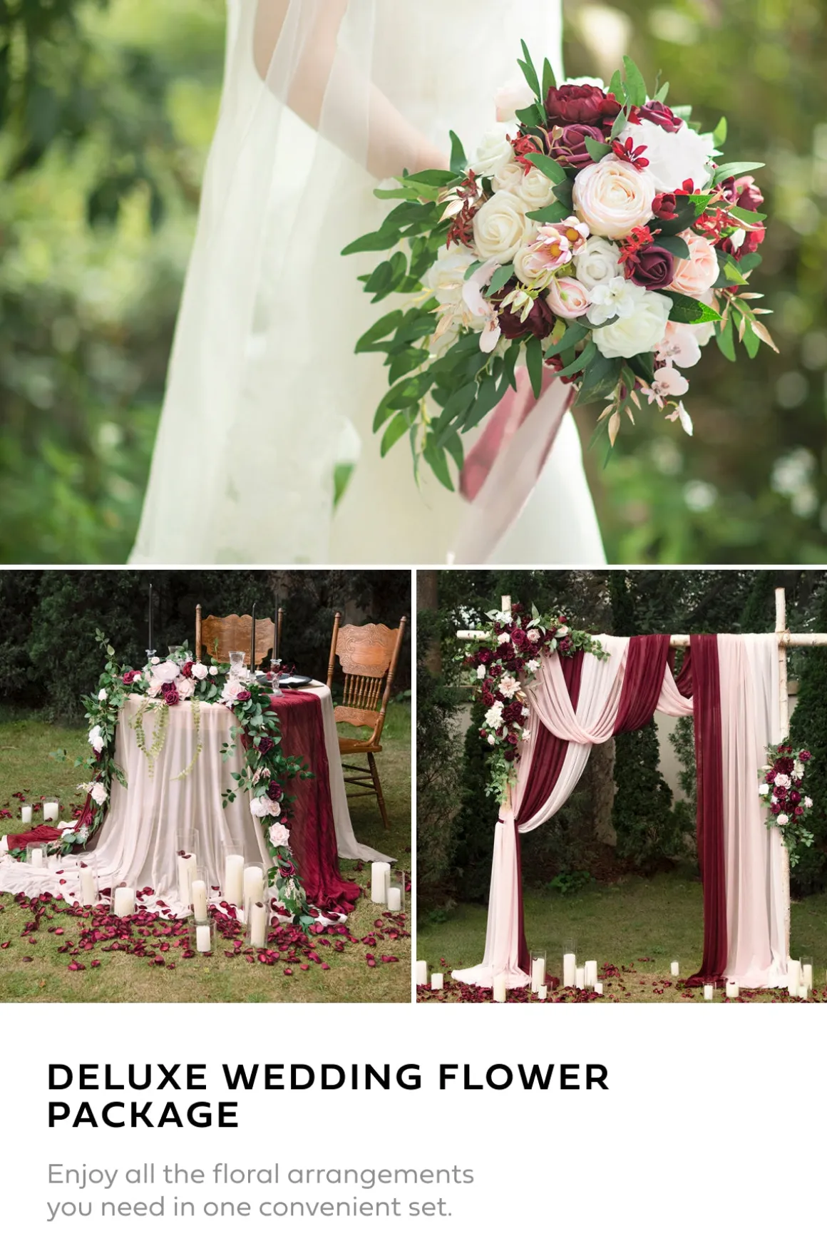 Wedding Flower Packages in Romantic Marsala
