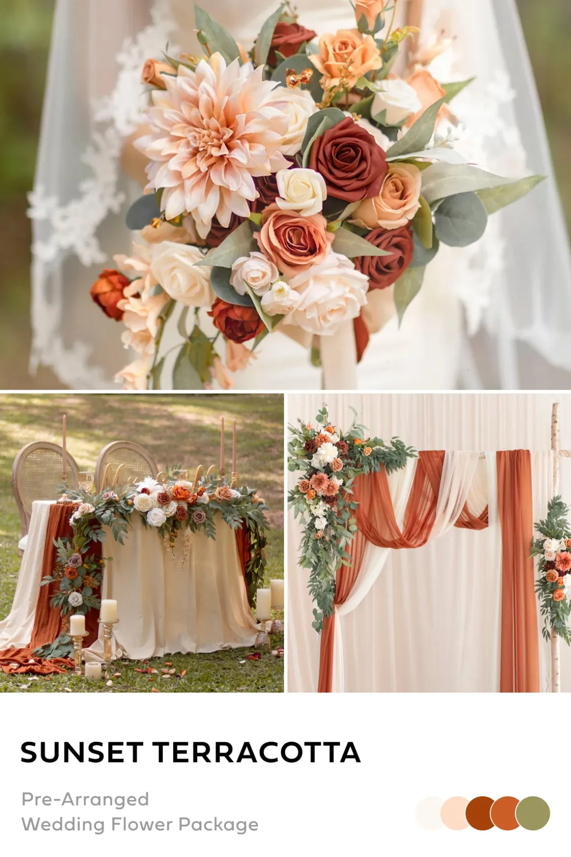 Wedding Flower Packages in Sunset Terracotta