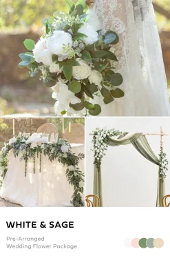 Wedding Flower Packages in White & Sage