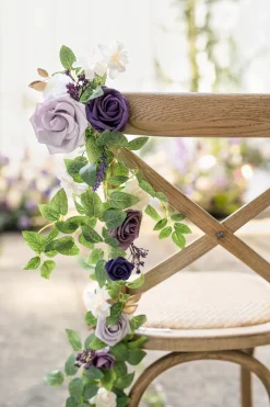 Wedding Hanging Chair Back Decoration in Lilac & Gold