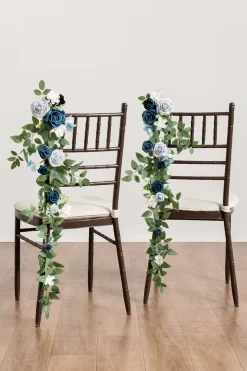 Wedding Hanging Chair Back Decoration in Dusty Blue & Navy | Clearance
