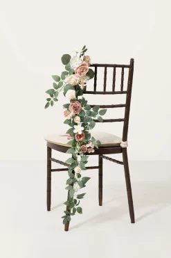 Wedding Hanging Chair Back Decoration in Dusty Rose & Cream