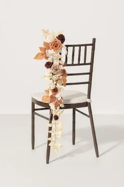 Wedding Hanging Chair Back Decoration in Walnut Brown & Sand Beige | Clearance