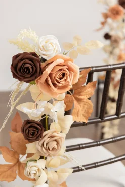 Wedding Hanging Chair Back Decoration in Walnut Brown & Sand Beige | Clearance