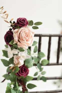 Wedding Hanging Chair Back Decoration in Romantic Marsala