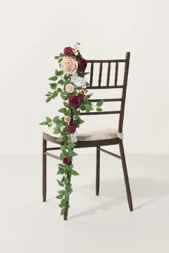 Wedding Hanging Chair Back Decoration in Romantic Marsala