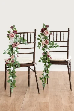 Wedding Hanging Chair Back Decoration in Dusty Rose & Mauve | Clearance