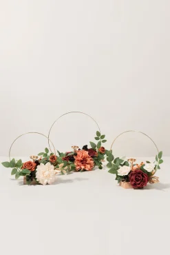 Wreath Hoop Centerpiece Set in Sunset Terracotta | Clearance